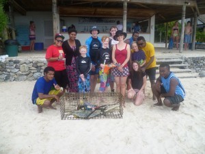 MES team with participants after the beach underwater cleanup at Castaway Island Resort